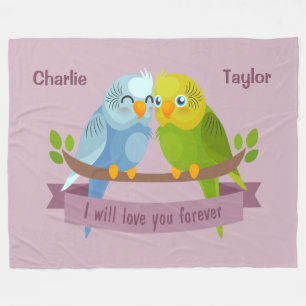 Niedliche Liebe-Vogel-Name-Fleecedecken Fleecedecke
