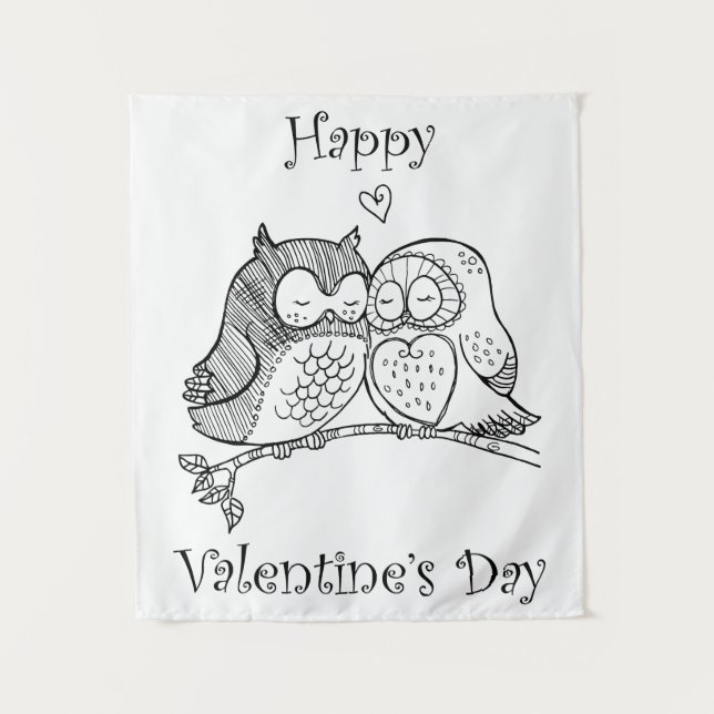 Niedliche Liebe Vogelkugel - Romantik Art. 1/3 Wandteppich (Vorderseite)