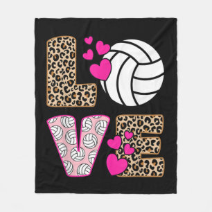Niedliche Liebe Volleyball Leopard Print Women Lad Fleecedecke