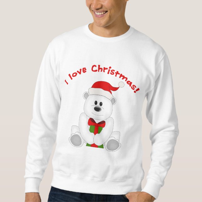 Niedliche Liebe-Weihnachtskunst des Teddy-Bärn-I Sweatshirt (Vorderseite)