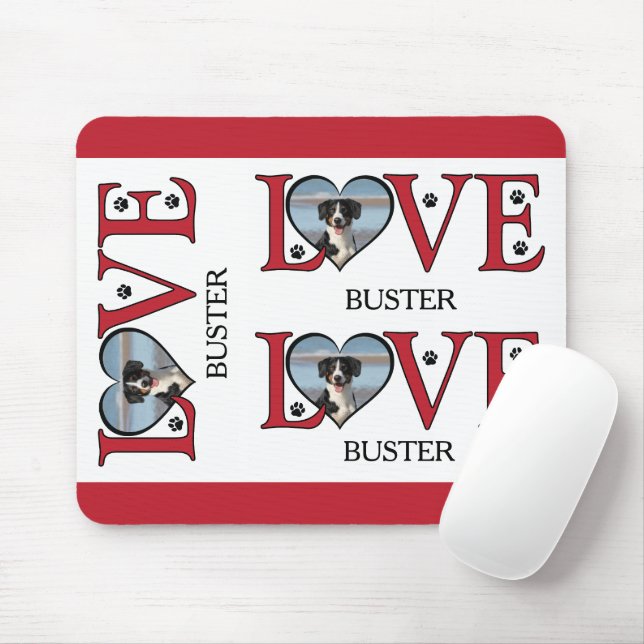 Niedliche Liebe Wörter mit Hunden-Foto Mousepad (Mit Mouse)