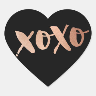 NIEDLICHE LIEBE XOXO HERZ Moderne Rose Goldenes Sc Herz-Aufkleber