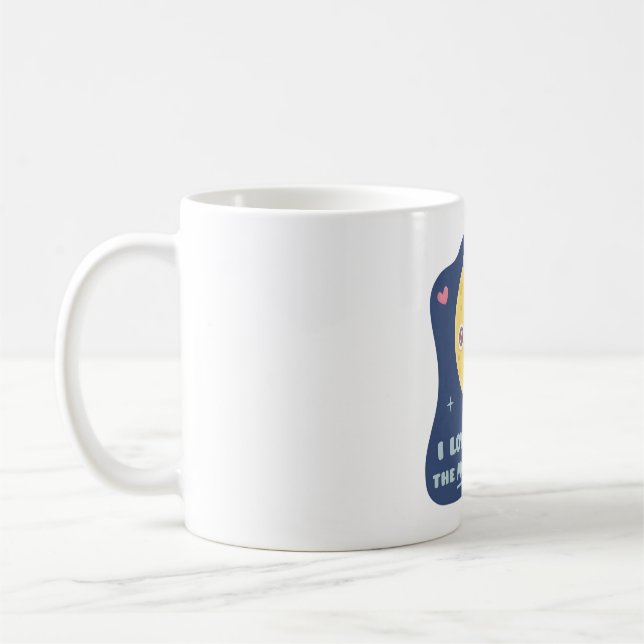 Niedliche Liebe zum Mond und zurück Kaffeetasse (Links)
