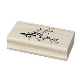 Niedliche Liebesvögel auf einem Baumzweig Gummistempel