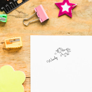 Niedliche liebliche Einhorn-Individuelle Name Selb Permastempel