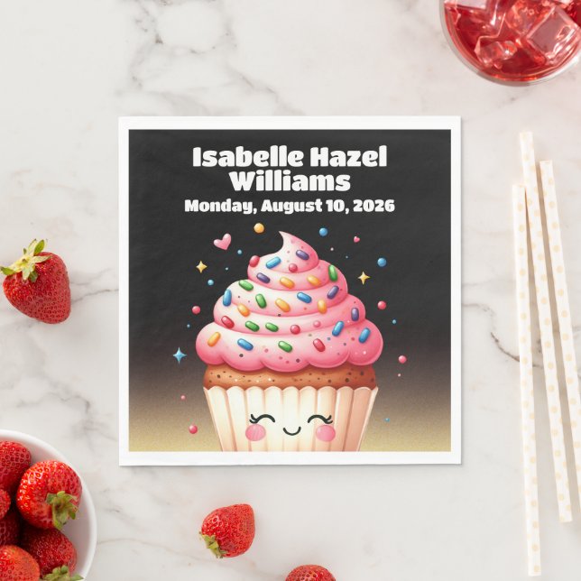 Niedliche L'il Cupcake Candy Sprinkles Kinderdusch Serviette (Beispiel)