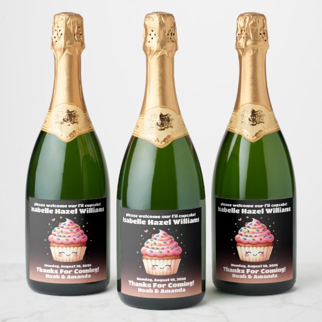 Niedliche L'il Cupcake Sprinkles Baby Dusche Willk (Flaschen)