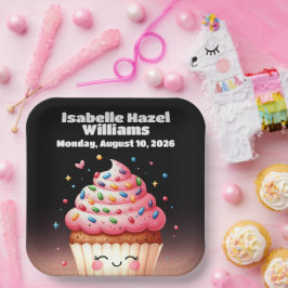 Niedliche L'il Cupcake Sprinkles Kinderdusche Pappteller