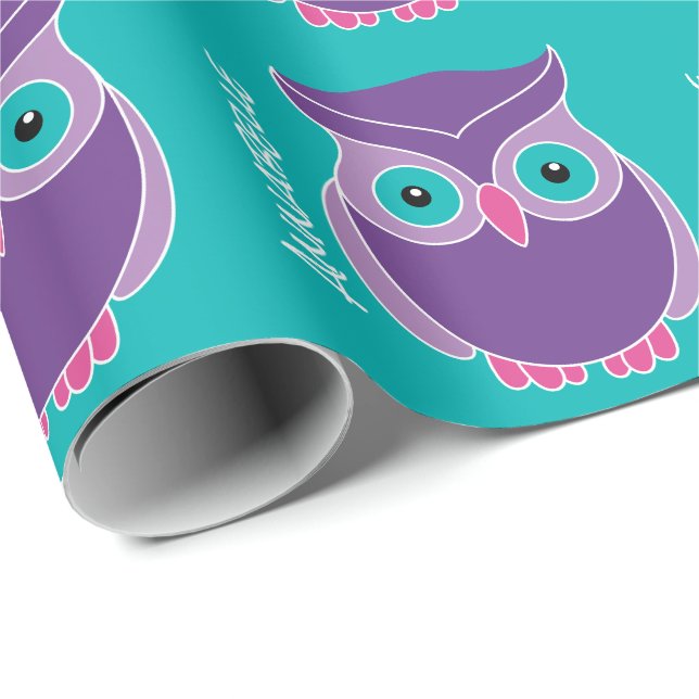 Niedliche lila aquamarine entzückende geschenkpapier (Rolleneckpunkt)