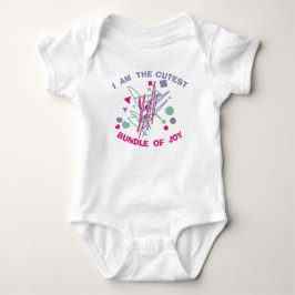 Niedliche Lila Aquamarine Formen-Reihe Joy Pink Baby Strampler