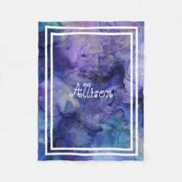 Niedliche Lila Blaue Wasserfarbe Personalisiert Gi Fleecedecke