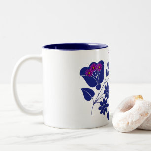 Niedliche Lila Blume Zweifarbige Tasse