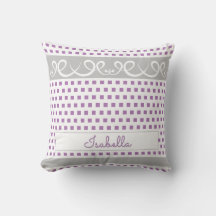 Niedliche Lila & graue Polka Dots & Wirbel Girly N