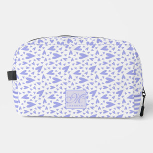 Niedliche Lila Herzen - Mit Monogramm Waschbeutel