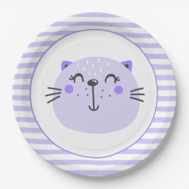 Niedliche Lila Katze | Teller von Babydusche