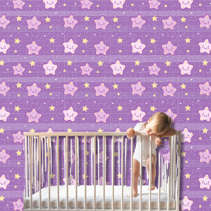 Niedliche Lila Kawaii Stars Kinderzimmer Kinderzim Tapete