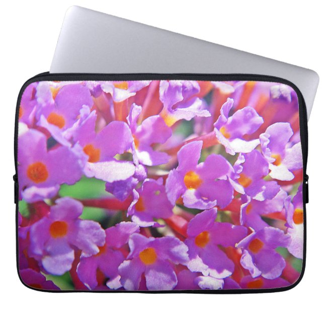 Niedliche Lila kleine Blume zentriert Jar Candle Laptopschutzhülle (Vorderseite)