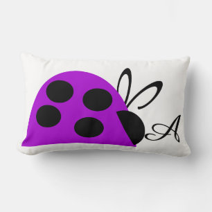 Niedliche Lila Ladybug Personalisiert Lendenkissen