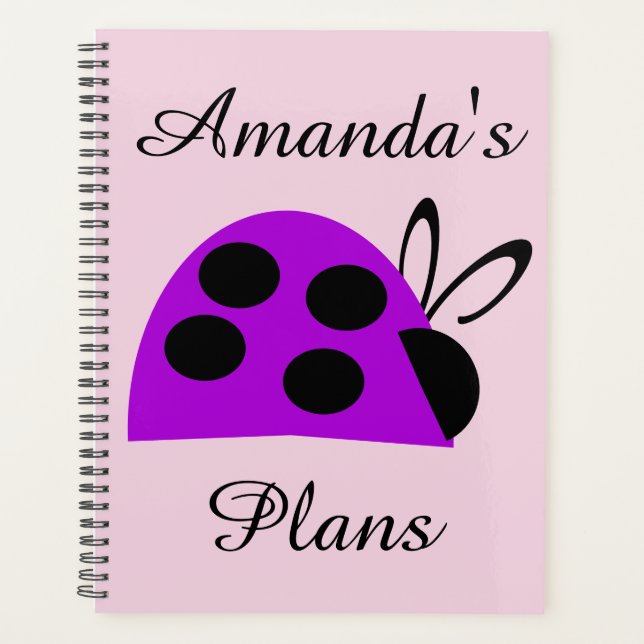 Niedliche Lila Ladybug Planer (Vorderseite)