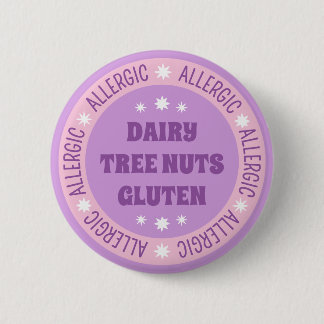 Niedliche Lila Lebensmittelallergie für Mädchen Button
