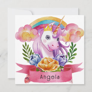 Niedliche Lila Mädchen Unicorn Rainbow Individuell