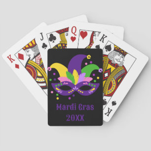 Niedliche Lila Mardi Gras Mask Spielkarten