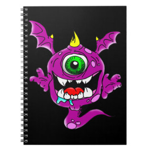 Niedliche Lila Menschen essen Monster Notizblock