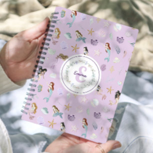 Niedliche Lila Mermaids Monogram Girls Planer