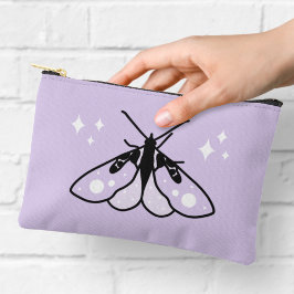Niedliche Lila Moth Zipper Pouch Zubehörtasche