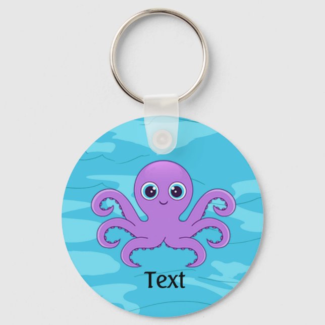 Niedliche Lila Octopus-Entwurfskette Schlüsselanhänger (Vorderseite)