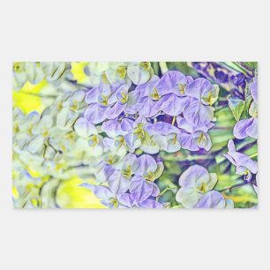 Niedliche lila Orchideen Blume Aquarell Rechteckiger Aufkleber