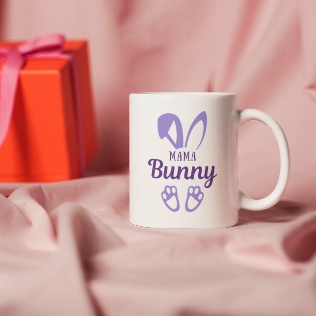 Niedliche Lila Ostermama Bunny Rabbit Ohren Kaffeetasse (Von Creator hochgeladen)