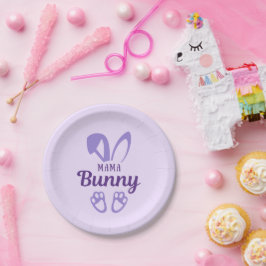 Niedliche Lila Ostermama Bunny Rabbit Ohren Mutter Pappteller