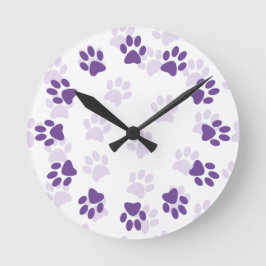 Niedliche Lila Paw-Drucke für die Uhr von Heimtier