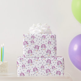 Niedliche Lila Rainbow Baby Dusche Geschenkpapier