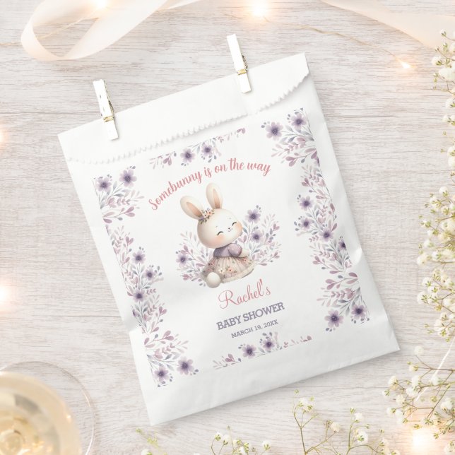 Niedliche Lila Rosa Bläserspülung Babydusche Geschenktütchen (Ausgeschnitten)