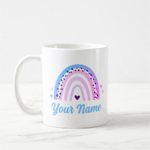 Niedliche Lila Rosa Blau farbige Regenbogenbezeich Kaffeetasse