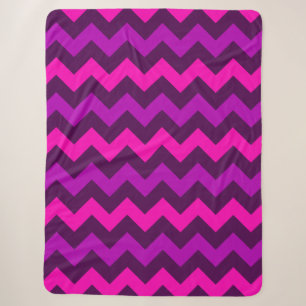 Niedliche Lila Rosa Chevrons Große Sherpa-Decke Sherpadecke