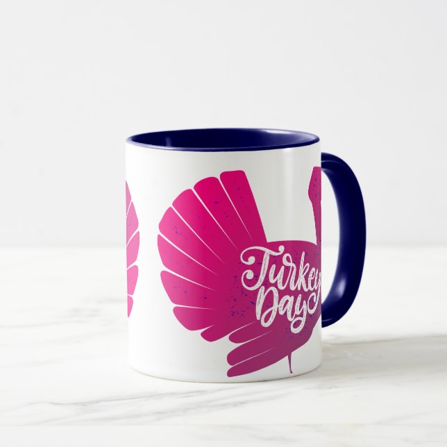 Niedliche Lila Türkei Form mit Texttypografie Tasse (VorderseiteRechts)