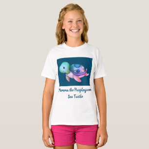 Niedliche Lila und grüne Mimma Der Meeresschildkrö T-Shirt
