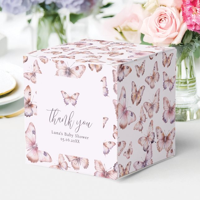 Niedliche Lila und rosa Schmetterlingsdusche Geschenkschachtel (Von Creator hochgeladen)