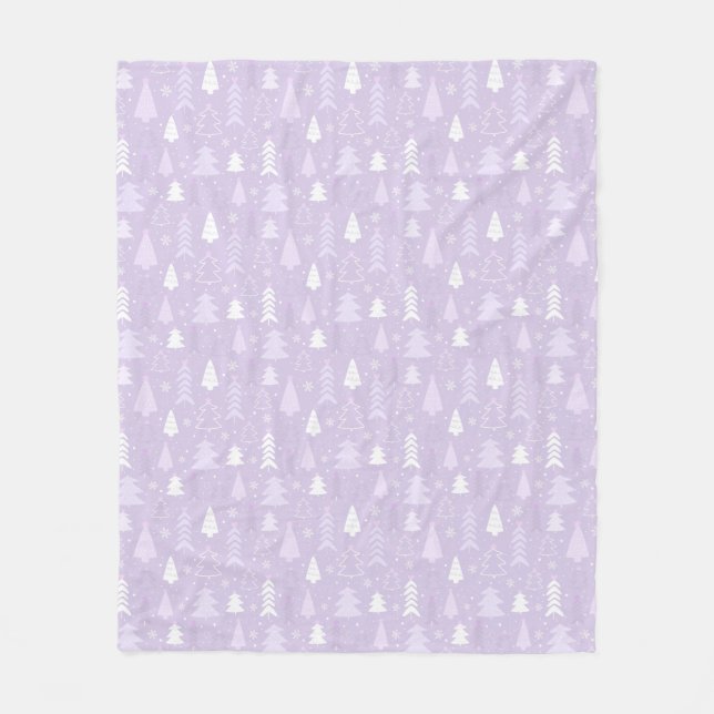 Niedliche Lila Weihnachtsbäume Fleece Blankon (Vorderseite)