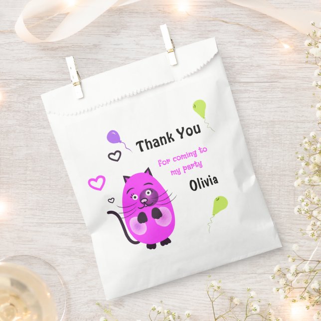 Niedliche Lilatkatze Geschenktütchen (Ausgeschnitten)