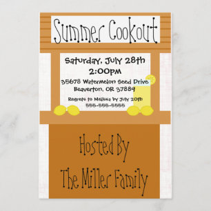Niedliche Limonade-Stand-Sommer GRILLEN Einladung