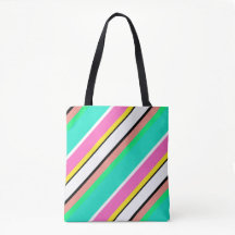 Niedliche Linie Grün-Rosa-Taschen-Tasche