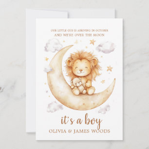 Niedliche Lion Baby Boy Schwangerschaft Ankündigung