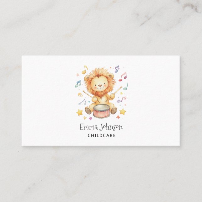 Niedliche Lion Cub Chilcare Business Card Visitenkarte (Vorderseite)