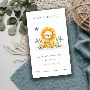 Niedliche Lion Cub Foliage Diaper Raffle Baby Dusc Begleitkarte