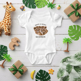 Niedliche Lion Cub Twins Custom Baby Bodysuit Strampler