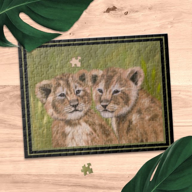 Niedliche Lion Cubs Jungle Animal Jigsaw Puzzle (A fun puzzle perfect if you're a lion cub lover)